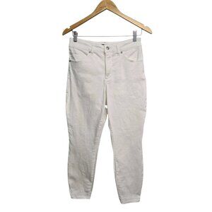 Express Jeans Womens 6S White Curvy Skinny Midrise Stretch Ankle Casual Nautical